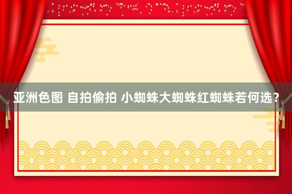 亚洲色图 自拍偷拍 小蜘蛛大蜘蛛红蜘蛛若何选？