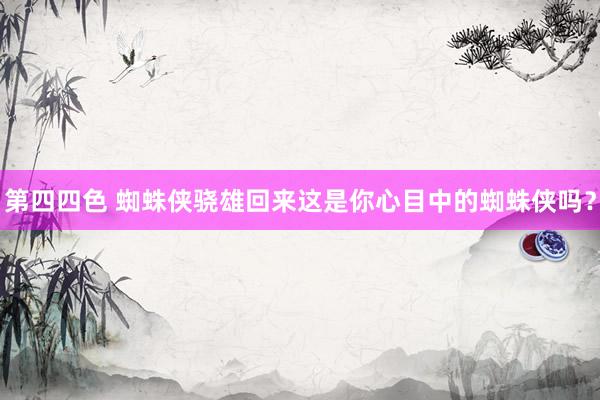第四四色 蜘蛛侠骁雄回来这是你心目中的蜘蛛侠吗?