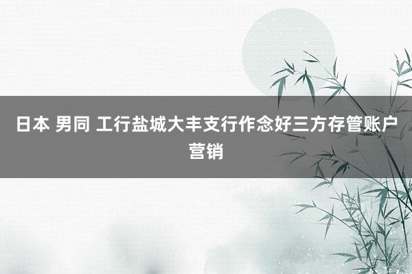 日本 男同 工行盐城大丰支行作念好三方存管账户营销