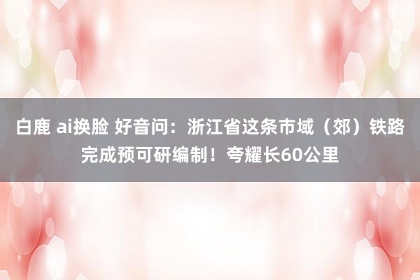 白鹿 ai换脸 好音问：浙江省这条市域（郊）铁路完成预可研编制！夸耀长60公里