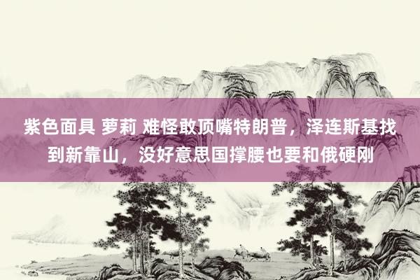 紫色面具 萝莉 难怪敢顶嘴特朗普，泽连斯基找到新靠山，没好意思国撑腰也要和俄硬刚