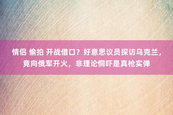 情侣 偷拍 开战借口？好意思议员探访乌克兰，竟向俄军开火，非理论恫吓是真枪实弹