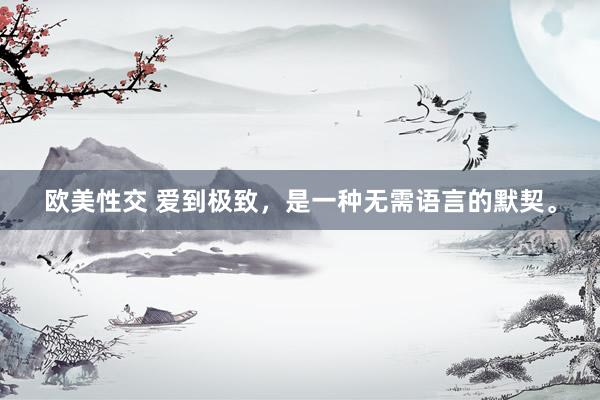 欧美性交 爱到极致，是一种无需语言的默契。