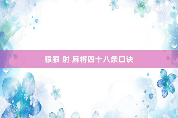 狠狠 射 麻将四十八条口诀