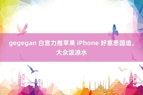 gegegan 白宫力推苹果 iPhone 好意思国造，大众泼凉水